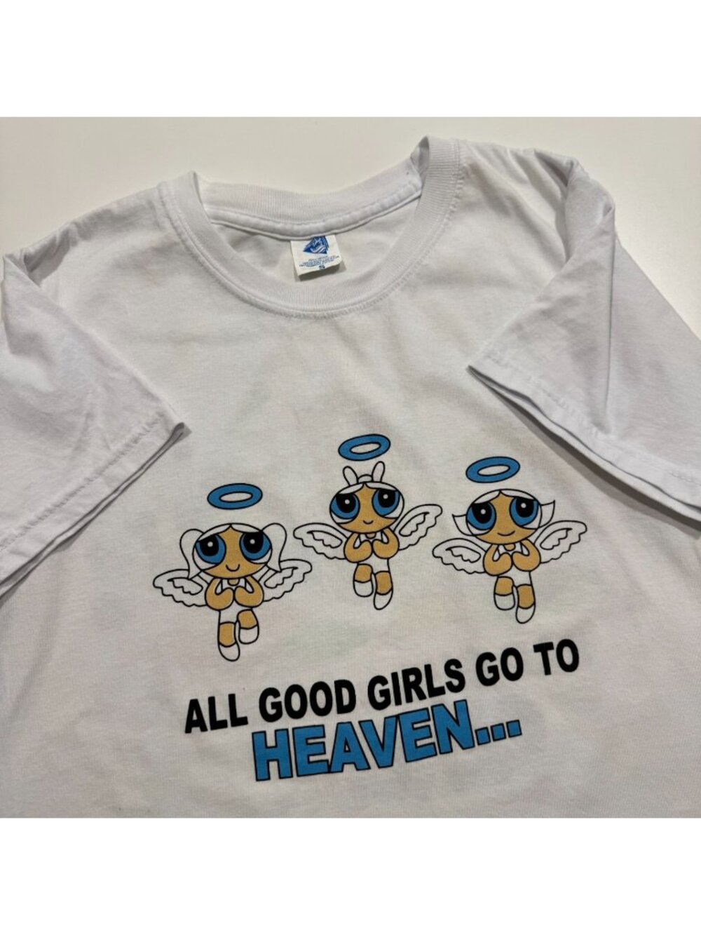 Vintage 2000s Bad Girls Go To Cancun Powerpuff Girls Shirt Size S White Y2K Rare